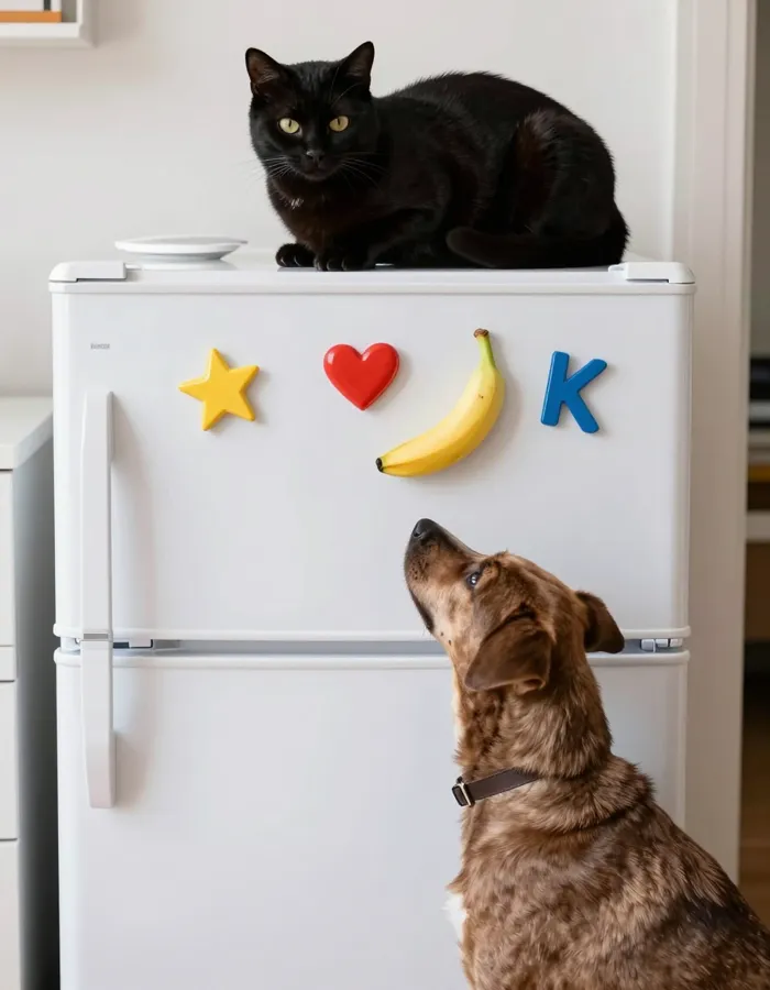 Z-Image Turbo, Cat on the fridge, seed 11